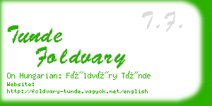 tunde foldvary business card